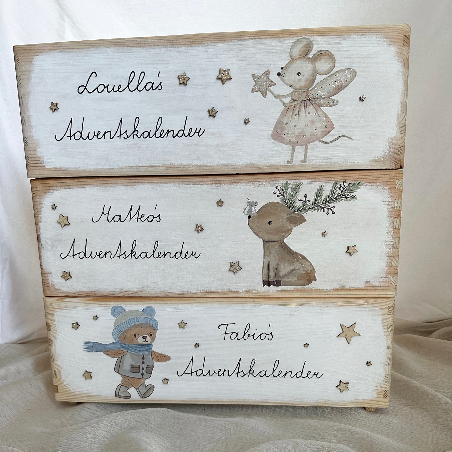 Adventkiste + 24 befüllbare Säckchen