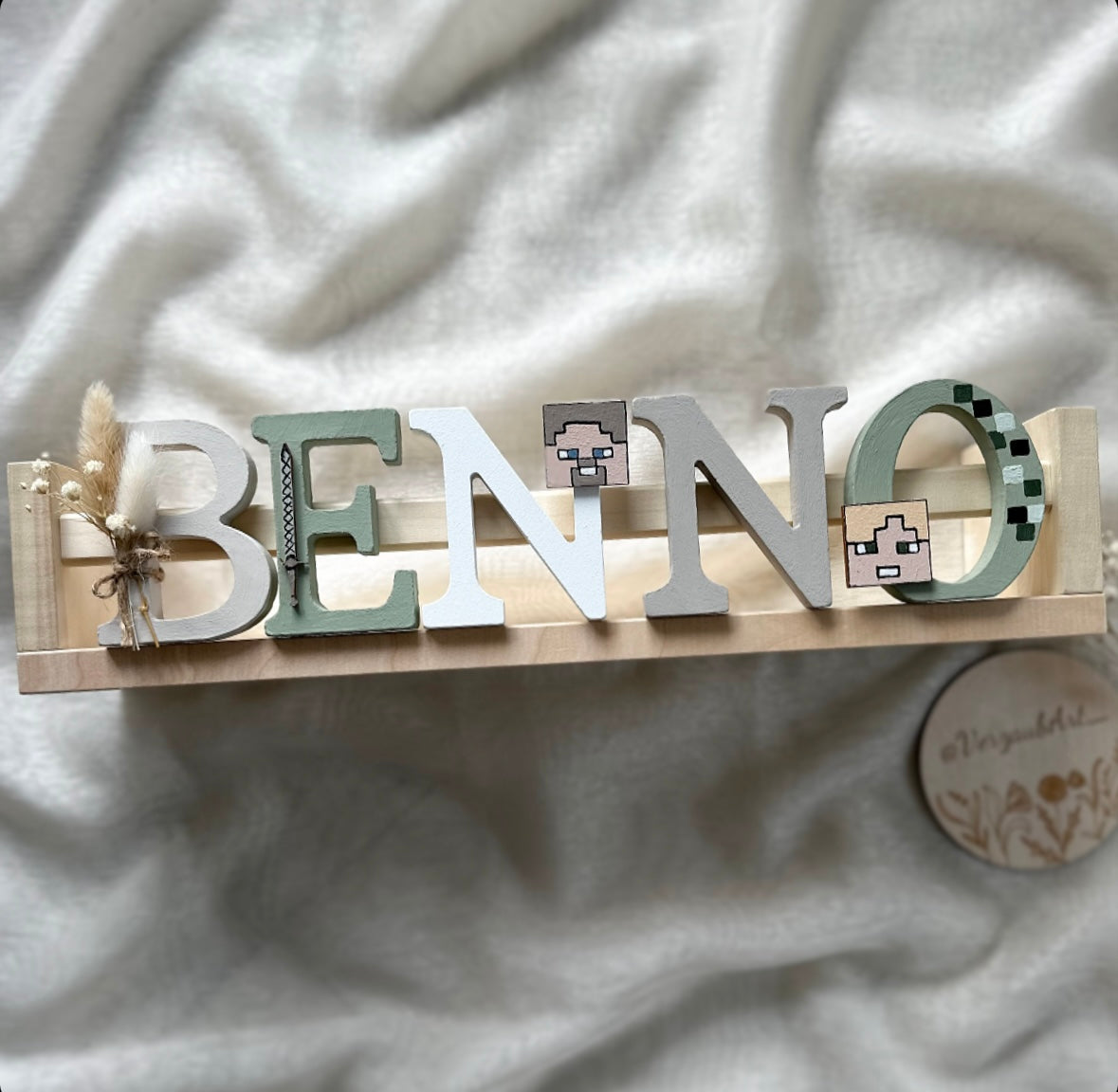 Buchstabenregal - Motiv Benno (Minecraft)