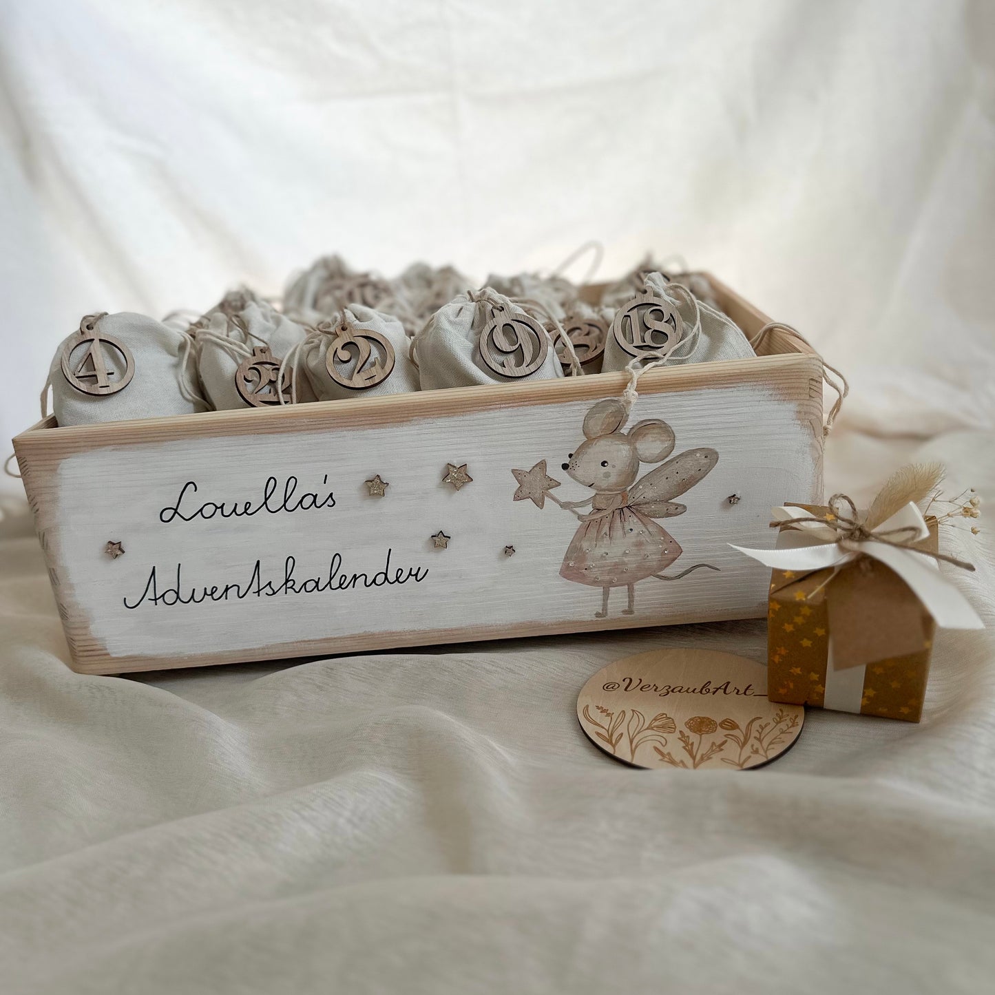 Adventkiste + 24 befüllbare Säckchen