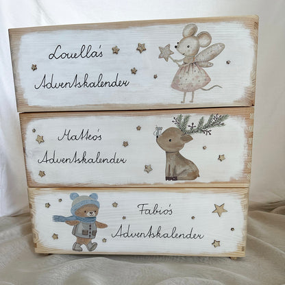 Adventkiste + 24 befüllbare Säckchen