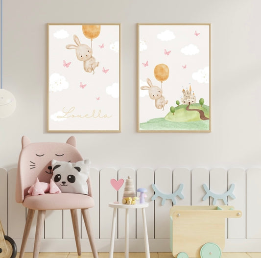 Fliegender Hase Poster Set