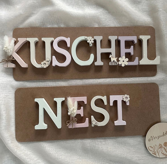 Schriftzug/Buchstaben - Kuschelnest