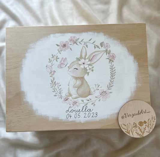 Spielzeug- und Erinnerungskiste - Blumenhase