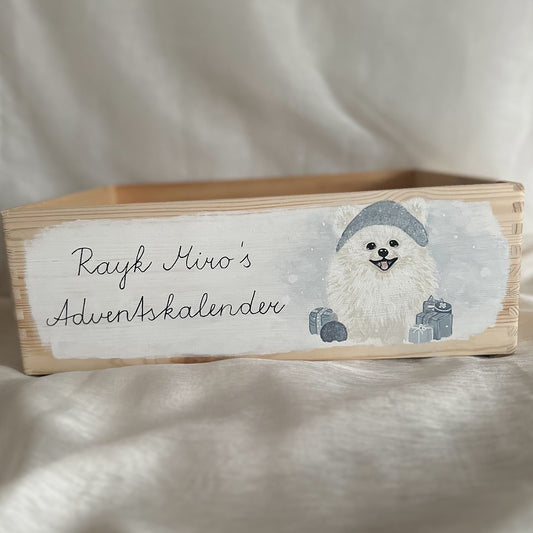 Adventkiste Pomeranian + 24 befüllbare Säckchen